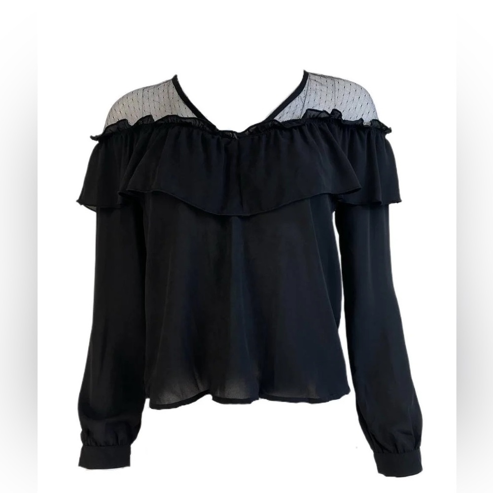 Heartloom Black Lace Long Sleeve Blouse Small